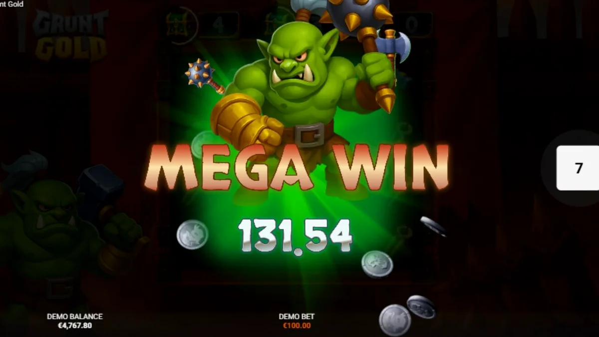 Tampilan visual slot Grunt Gold dengan tema orc dan harta karun